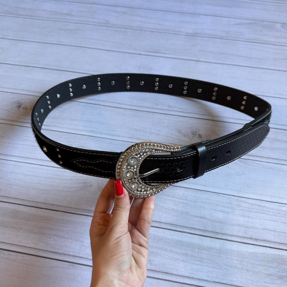 Black rhinestone belt
